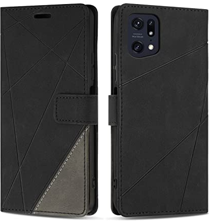 SONWO Etui Coque pour Oppo Find X5 Pro, Protection Housse en Cuir PU Portefeuille Livre pour Oppo Find X5 Pro, Emplacements Cartes, Noir