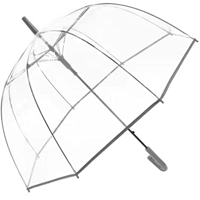 ThreeH Parapluie à Bulles Transparent Dôme Coupe-Vent Parapluie Romantique Ouverture Automatique du Parapluie Transparent POE pour Les Mariages,Gris