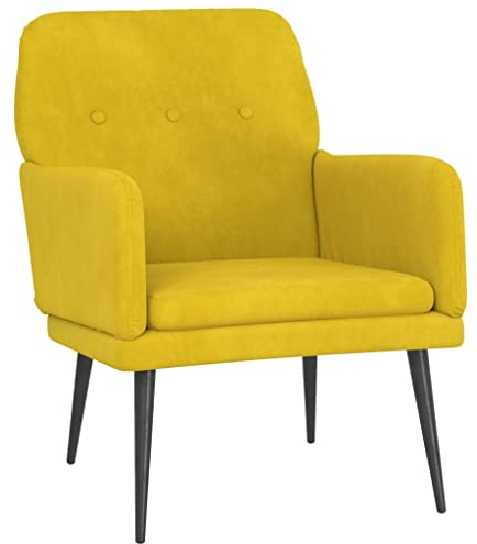 vidaXL Sessel Relaxsessel Relaxstuhl Loungesessel Polstersessel Wohnzimmersessel Lesesessel Fernsehsessel Polsterstuhl Gelb 62x79x79cm Samt