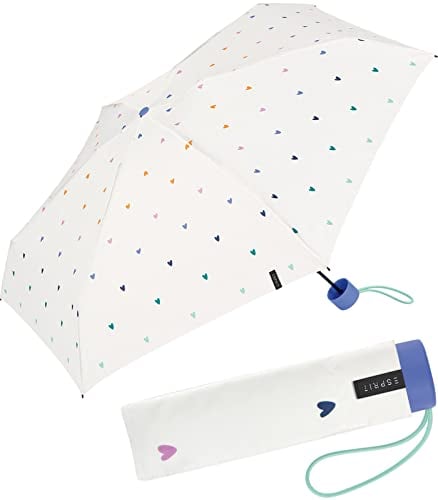 Esprit Super Mini Taschenschirm Petito Sweetheart - White Rainbow