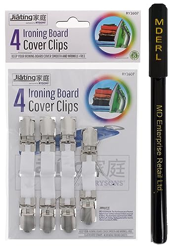 Ironing Board Cover Clips Set of 4 Elastic Straps Laundry Brace Bed Sheets