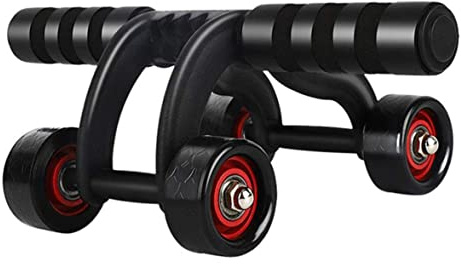 Obelunrp AB Roller Wheel, 4-Rad-Kern-Training Muscle Wheel Roller Trainer, Sportfitnessgeräte für Männer Männer (schwarz)