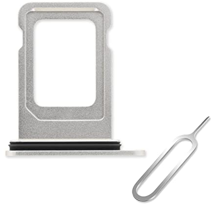 Cemobile SIM-Kartenfach Slot Halter Ersatz für iPhone 13 6,1 Zoll (Einzel-SIM-Version) mit wasserdichtem Gummidichtungsring + SIM-Kartenfach offener Auswurfstift (Starlight)