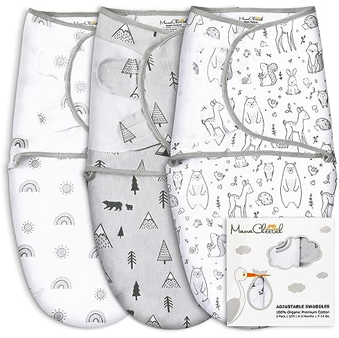 Mama Cheetah Baby Swaddle Sack, Bio Swaddle Decke Neugeborenes Swaddle Schlafsäcke, verstellbare Säuglings Swaddle Wrap, einfache Swaddles für Junge Mädchen 3-6 Monate