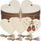 50 Stück Holzherzen Scheiben Deko mit Löchern 8cm Holz Herzen Unbehandelt Holzherzen Deko für Hochzeit, zum Basteln, Geschenkanhänger