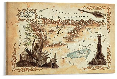 Mittelerde Karte vom Herr der Ringe Poster (10) Poster, Kunstdruck, Wand-Foto, Malposter zum Aufhängen, Familiendekoration, 30 x 45 cm