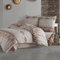 ZIRVEHOME Bettwäsche 200x220 beige 3 teilig Set, Baumwolle Bettbezug, Ethnica