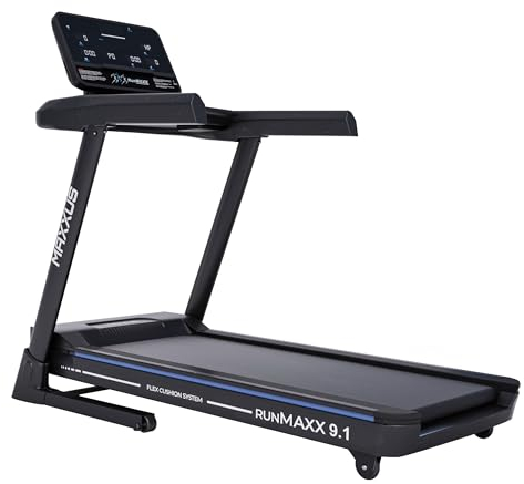 Maxxus Laufband RunMaxx 9.1 - Klappbar, Elektrisch, 20 km/h, 36 Programme, 16 Steigung, 7,5 PS, mit LCD Display, Bluetooth, App Steuerung, Schwarz - Treadmill, Fitnessgerät für Zuhause, Heimtrainer