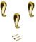 Ganci a Goccia per Quadri in zama con Chiodi - Dimensioni mm 27 x 14 - Confezione da 3 pezzi - Ganci per Appendere Quadri al Muro - Oro