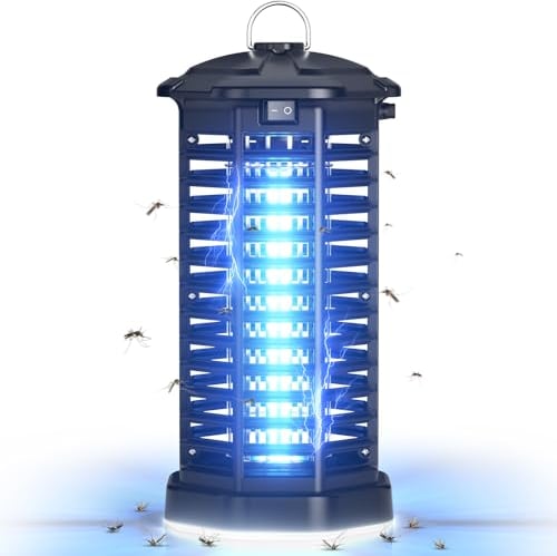 YISSVIC Lampe Anti Moustique 4200 V Appareil Anti Mouche 15 W Tueur Mouche Electrique avec Éclairage LED Lampe UV Contre Moustiques Mouches et Autres Insectes Volants IPX4 pour Interieur et Extérieur