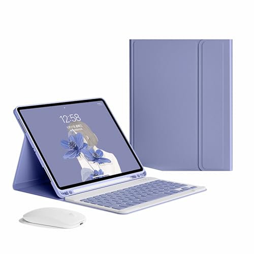 GUPENAA Tastatur Hülle für Samsung Galaxy Tab S6 Lite 10.4'' 2022/2020 (SM-P610/P613/P615/P619) Schlanke Leichte Standabdeckung mit Magnetisch Abnehmbarer Kabelloser Bluetooth-Tastatur,Lila