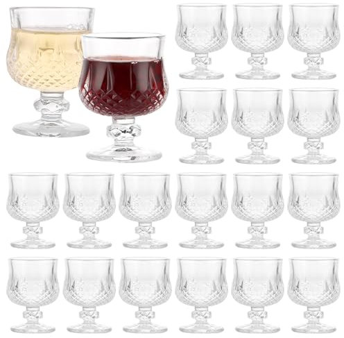 YAYODS Lot de 18 verres à liqueur avec pied - 5 cl - Verres à liqueur avec pied - Passe au lave-vaisselle - Verres à liqueur Tequila - Verres à sherry pour liqueur aux herbes, Bismarck, vodka