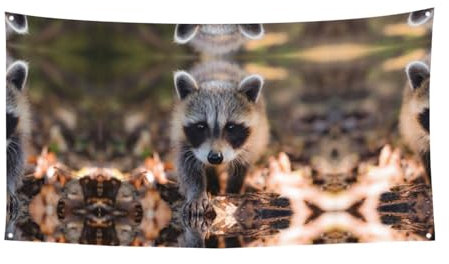 Cub Raccoon Event Hintergrund Banner, Flagge hängend, Feiertagsdekoration, Parade, Geburtstagsfeierbedarf usw.