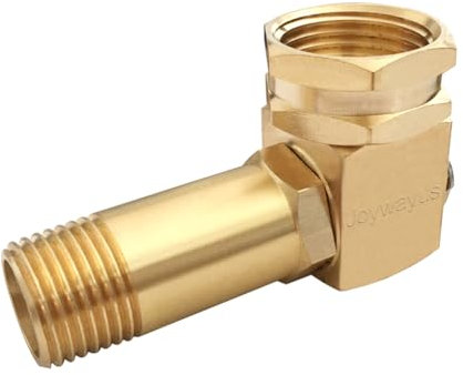 Joywayus Drehadapter für Gartenschlauchtrommel aus Messing, 3/4 Zoll GHT weiblich auf 1/2 Zoll NPT männlich, Schlauchtrommel, Ersatzteile, Armaturen für Gartenschlauchtrommel