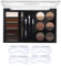 KARLOR Palette de Maquillage Tout-en-1 pour Sourcils - 12 Poudres, 5 Gels, 1 Crayon, 3 Brosses, 3 Pochoirs