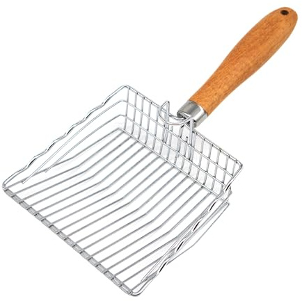 L.D.Dog Cat Litter Scoop, Kitty Litter Scooper Metal, Deep Shovel, Wood Handle, Litter Box Fast Sifting for Cats and Kittens