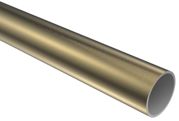 INTERDECO Gardinenstange 20 mm Messing Antik 160 cm | aus Metall, für Trägermontage, kürzbar