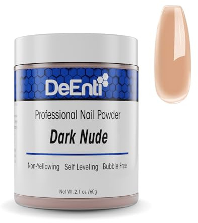 DeEnterprises, Inc. DeEnti Acrylic Nail Powder, 2 Ounce Dark Nude Acrylic Powder for Nails, Salon Quality, Durable, Bubble-Free, Professional Powder for Manicure, Nail Art, Nails
