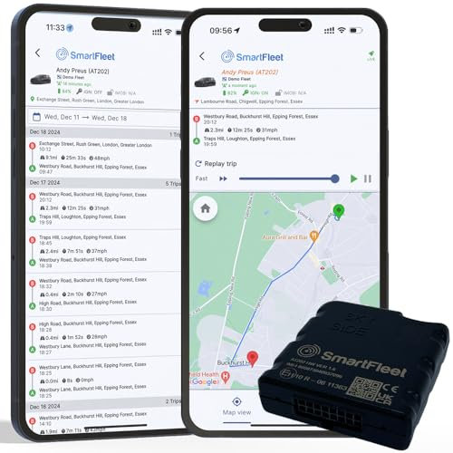 SmartFleet AT202 4G - 5 Years Included - Live GPS Tracking Device - Car, Van, Motorbike, Motorhome, Coach Tracker - 9-48V, All Inclusive - Self-Install Plug & Play, UK Company