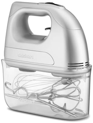 Cuisinart Power Advantage 7-Gang-Handmixer | Schneebesen | Knethaken | Rührbesen aus Edelstahl | 7 Geschwindigkeiten | 200W Motor | Aufsteckbarer Aufbewahrungskoffer | Elektrischer Handmixer, Silber
