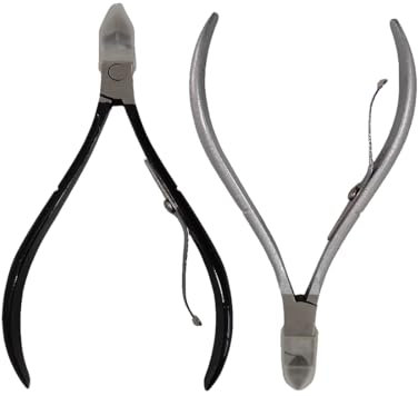 Pince coupe-cuticules professionnelle en acier inoxydable pour couper les ongles (Gris+Noir)
