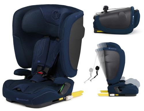 Kinderkraft FIX2GO Siège enfant i-size, 76-150 cm avec base Isofix, top tether, sensor électroniques, jusqu'à environ 12 ans, systèmes de sécurité, sellerie haut de gamme, inclinable, Bleu