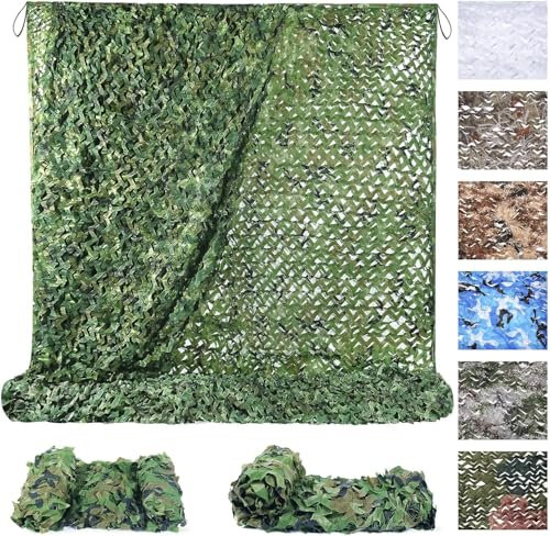 MIKKUPPA Red de camuflaje – 150D tela Oxford, 1,5 x 2 m, 3 x 3 m, 3 x 4 m, 3 x 6 m, 4 x 6 m, para caza, camping, exterior, militar, protección visual y decoración