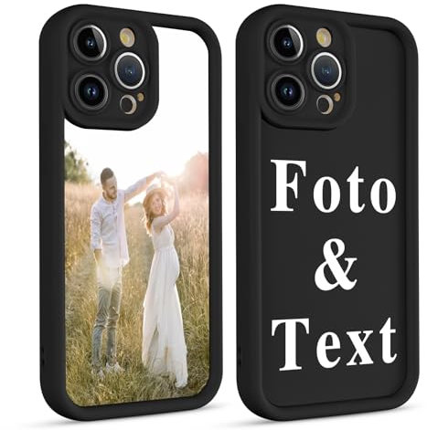 Yoedge Personalised Black Phone Case for iPhone 13 Pro 6.1, Image Photo Custom Aesthetic Design Flexible Soft TPU Silicone Rubber Shockproof Bumper Camera Cover Girls Men for iPhone 13 Pro Cases