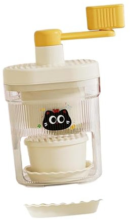 YWJLQH Tritaghiaccio Manuale con Manovella per Granite Da Bar, Bianco E Giallo