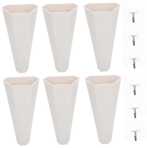 TOPPERFUN 6pcs Wall Hanging Flower Pots Material Easy to Hang Decorative Indoor Outdoor
