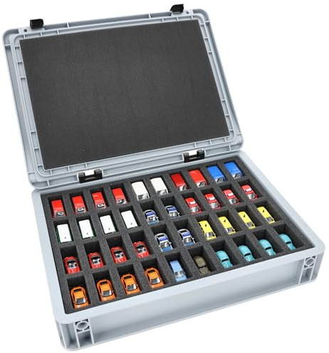 Feldherr Eurobox Set für Modellautos 1:87 - stapelbare Lager- und Transportbox mit Schaumstoffeinlage für 40 Fahrzeuge - Boxmaß 40 x 30 cm - Ordnung und Schutz für Deine Sammlung