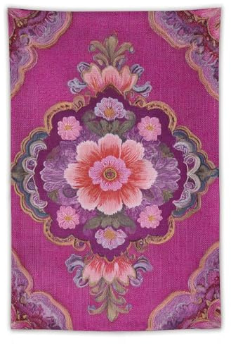 Jubonexis Tapisserie mit traditionellen thailändischen Motiven, magenta/orange, ästhetischer Wandbehang, Schlafzimmer, Wohnzimmer, Wohnheim, Dekoration, 101,6 x 152,4 cm