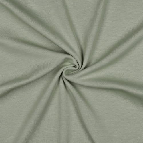 Bündchenstoff Meterware Schlauchware 35cm breit zertifiziertes Bio Bündchen 95% Baumwolle 5% Elasthan | über 50 Farben zur Auswahl (sage)
