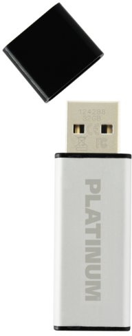 Platinum ALU USB-Stick 32 GB USB 2.0 USB-Flash-Laufwerk - moderner Speicher-Stick aus Aluminium - inkl. Schutzkappe in schwarz