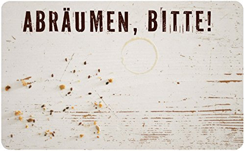 Inkognito Frühstücksbrettchen 23 x 14 cm • 68072 ''Abräumen bitte Künstler Wilson - Schork • Dies & Das • Küche & Frühstück • Frühstücksbrettchen • Schneidebrettchen • Brettchen