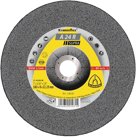 Klingspor 13418 A 24 R SUPRA, Schruppscheibe SUPRA, Verpackungseinheit 10, 180X8X22,23, 10