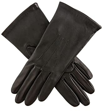 Dents Elizabeth Women's Silk Lined Leather Gloves BLACK 7.5