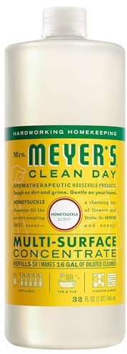 MRS. MEYER'S CLEAN DAY Multi-Surface Cleaner Concentrate, Use to Clean Floors, Tile, Counters, Honeysuckle, 32 fl. Oz