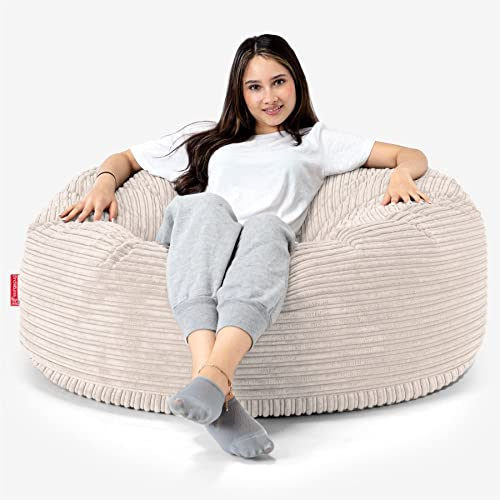 Lounge Pug, 'Mammoth' Sofa Sitzsack XXL, Riesensessel, Cord Creme