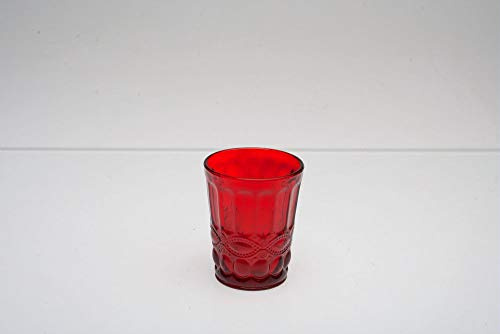 6er Set Wasserglas SOLANGE, rot, 265 ml., mundgeblasen von TOGNANA