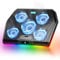 TECKNET Laptop Cooling Pad,RGB Laptop Cooler With 5 Quiet Fans,Gaming Laptop Cooling Stand with Touch Button and 2 USB Ports,3 Height Adjustable Laptop Fan fits 12-19 Notebooks