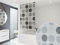 KS Handel 24 HALB-Kassetten DUSCHROLLO 120 cm BREIT Modell Retro DUSCHVORHANG GRAU ANTHRAZIT! Shower Rollo Curtain!