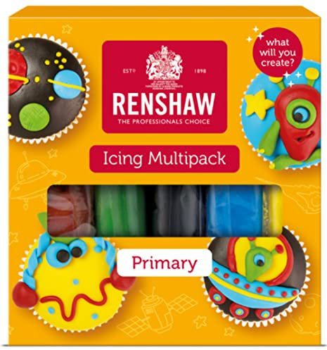 Renshaw Primary Colours, Just Roll With It Fondant Icing Multipack, 5 x 100 g (Pack of 1) - Vegan Friendly