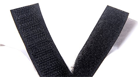 TUKA 25m x 50mm Klettband selbstklebend (25 meter Flauschband & 25m Hakenband), 50mm breit Klebender Klettverschluss, Langfristig Extra Stark Haftkraft Flausch & Haken, Schwarz TKB5031 black