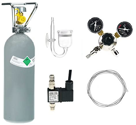 Guemmer products CO2 Anlage Aquarium Komplett-Set Profi mit 2kg Mehrwegflasche für Aquarien, gefüllt, NEU - Verschiedene Varianten beachten