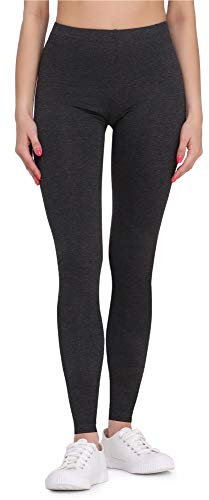 Bellivalini Leggings Damen aus Viskose Ganzjährig Bequeme Bekleidung Damen für tägliches Tragen oder Sport BLV50-147 (Dunkelmelange, XL)