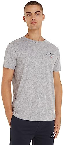 Tommy Hilfiger Men's Short Sleeve Round Neck T-Shirt, Grey (Light Grey Heather), S