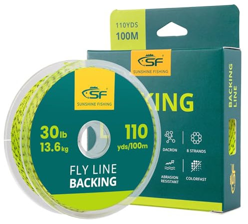 SF Intrecciato Linea di Supporto per la Pesca a Mosca Trota Linea 30LB 100m/108yds, Farina Giallo/Nero