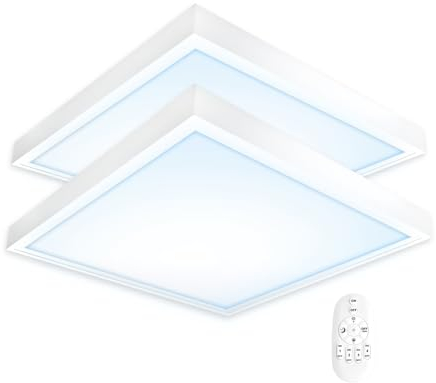 Xtend 2x LED Panel 62x62 6000K 40W | dimmbar Tageslichtweiß inkl. Trafo LED Panel Aufbaurahmen | Fernbedienung PMMA ENEC PLe2.2