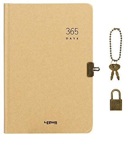 Student Notizbuch A5 Verdicktes Tagebuch Kraftpapier mit Schloss Blanko Notizblock Einfaches 365-Tage Tagebuch Persönlichkeit Reisetagebuch Startseite Notiz Malerei Skizzenbuch Geschäftsbuch Notebook